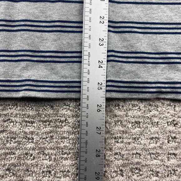 Tommy Hilfiger Polo Shirt Men Large L Gray Blue Striped Casual Golf Embroidered - Picture 8 of 8